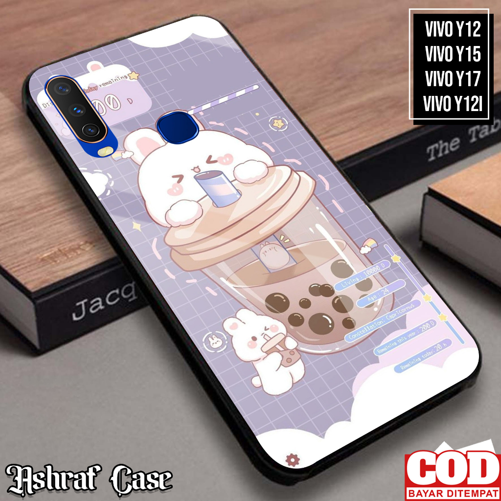 Case Vivo Y12/Y12i/Y15/Y17 - Casing Vivo Y12i/Y15/Y17 ( BBA ) Softcase Glass Kaca - Kesing Hp - Sili