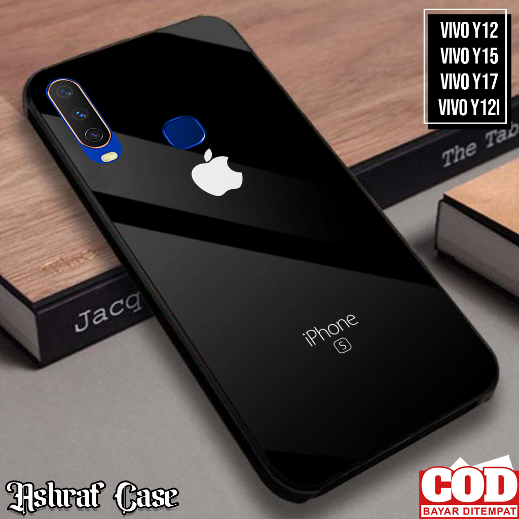 Case Vivo Y12/Y12i/Y15/Y17 - Casing Vivo Y12i/Y15/Y17 ( BRAND ) Softcase Glass Kaca - Kesing Hp - Si