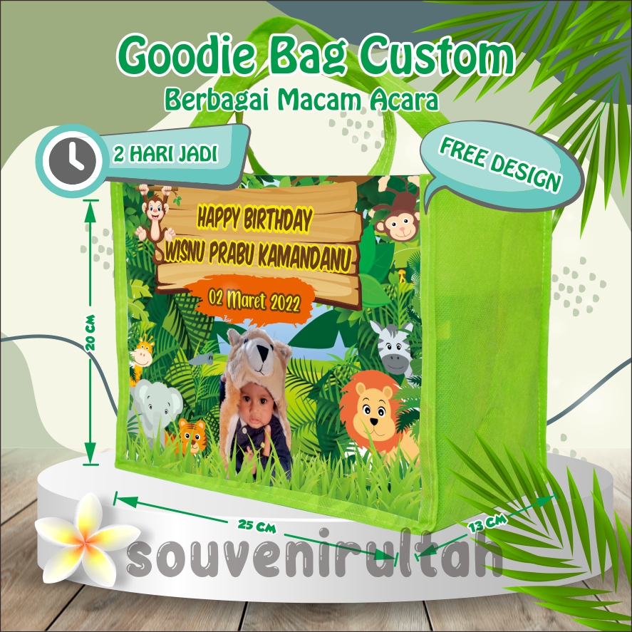 

TAS ULANG TAHUN TERLARIS / TAS ANIMAL / BEBAS DESAIN / BISA TAMBAH FOTO / TAS SAFARI