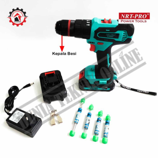 NRT PRO 343 / Cordless NRT PRO DC 343 SET 20V Mesin Bor Baterai 13 mm Limited