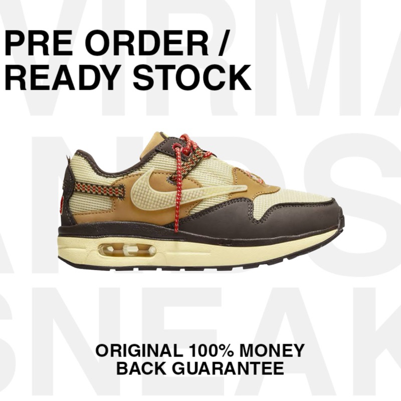Nike Airmax 1 X Travis Scott ‘ Baroque Brown ‘ [ Mens ] Original 100% Sneakers Resmi Terlaris