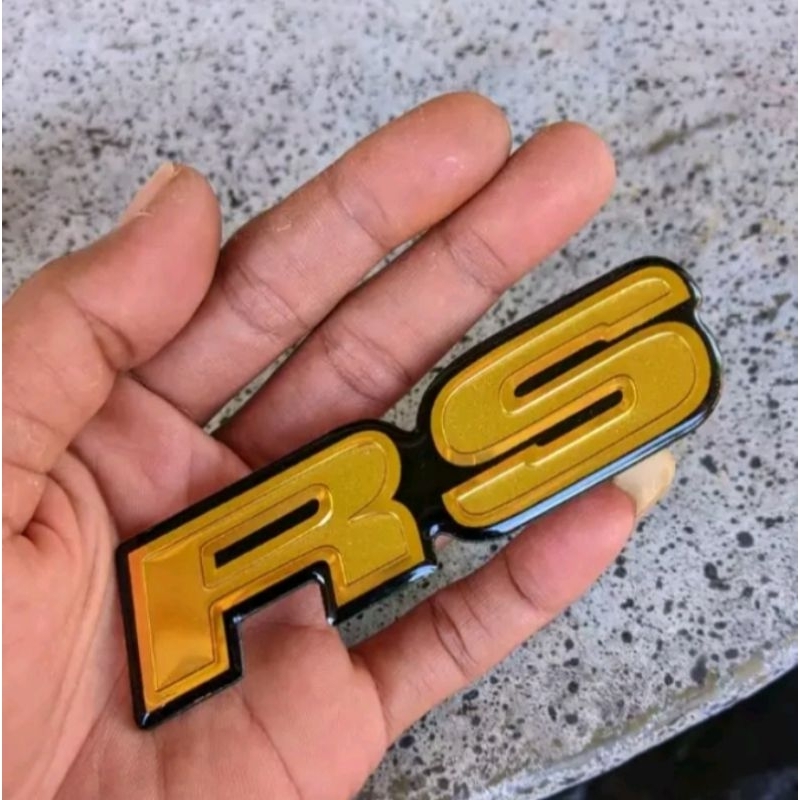 |zaitunvariasi| Emblem logo RS gold 3D mobil honda jazz freed civic maestro cielo ferio brio all new