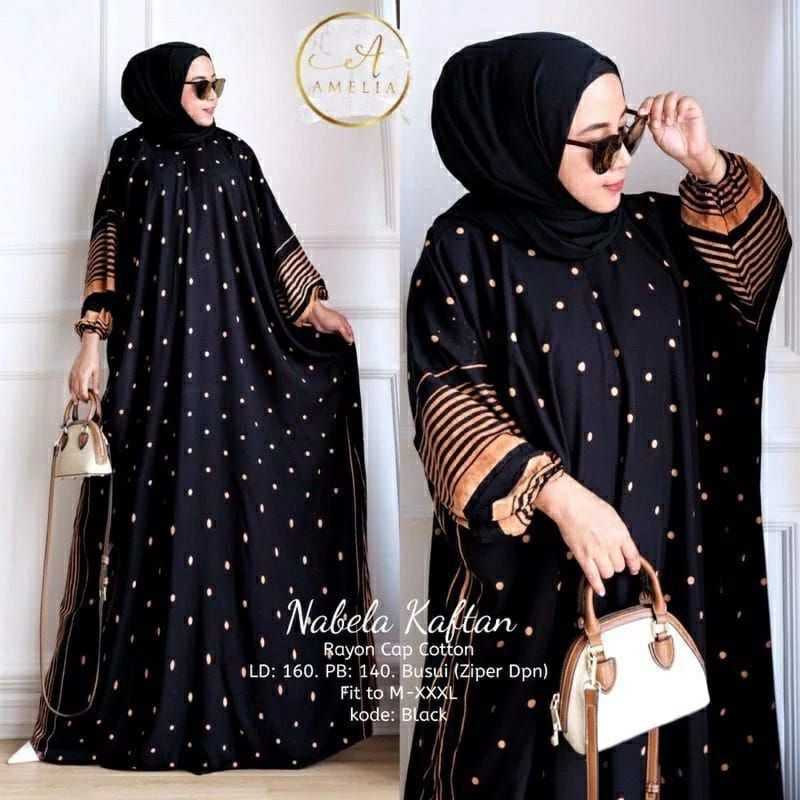 Kaftan Jumbo LD 180 Mewah Model Terbaru Daster Jumbo Kekinian Murah Lengan Panjang Busui