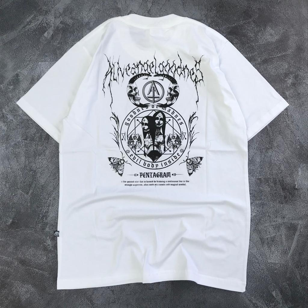 KAOS DISTRO PUTIH SYMBOLISES EVIL BODY / KAOS PLURALISME ORIGINAL DISTRO BAJU PRIA / TSHIRT / BAJU K