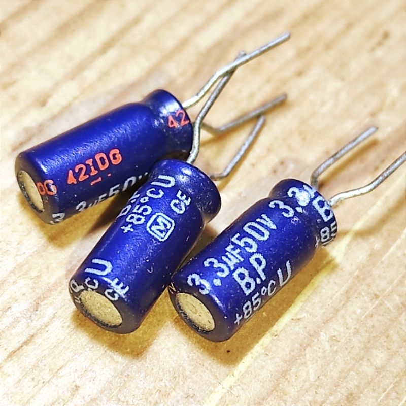 Elco 3.3uf 50V BP Bipolar Panasonic Japan 5 x 11 Matsushita Nonpolar Elko Kapasitor Audio 3.3u 3,3uf