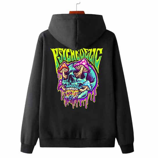 Jaket Hoodie Psychedelic Bahan Cotton Fleece [Hoodie Jumper & Ritsleting]