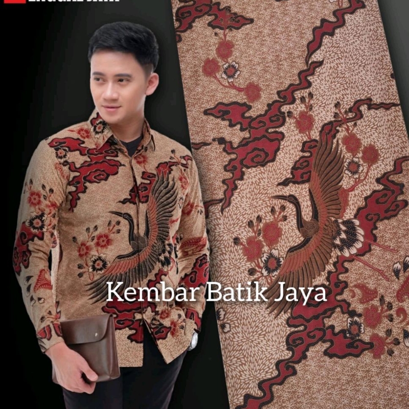 Kain batik printing motif burung awan bahan kebaya bahan kemeja batik couple kain meteran termurah