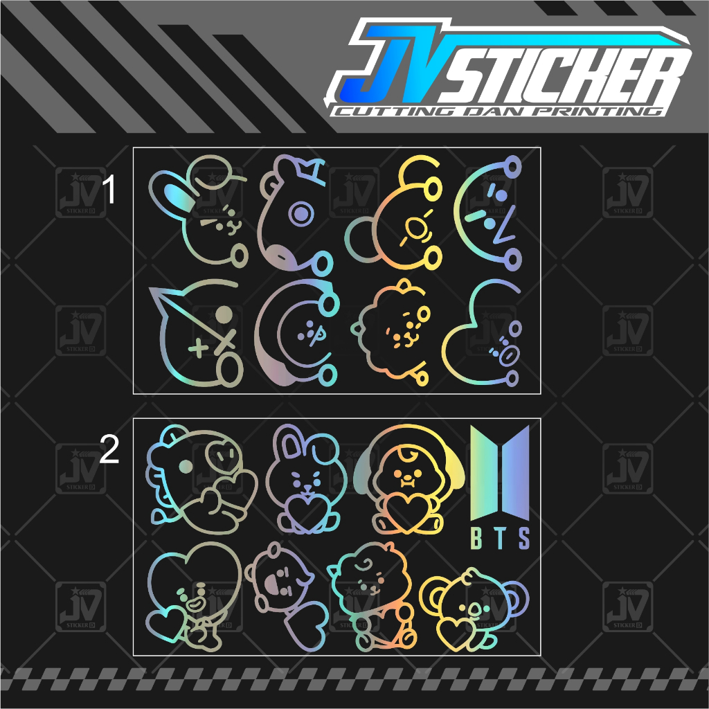 stiker BTS 1 set  bt21 cutting sticker motor murah