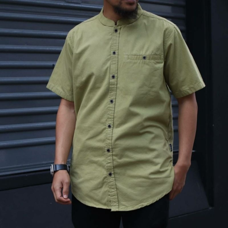 KEMEJA KOKO POLOS WARNA SAGE/KOKO MUSLIM/KOKO PRIA BESTSELLER