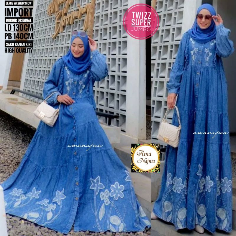 Ready Stok Gamis Twizz Super Jumbo By Ama Najwa