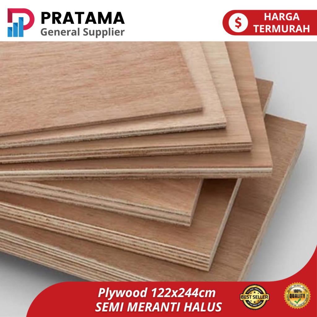 TRIPLEK SEMI - 9mm Multiplek Plywood 122x244cm SEMI MERANTI HALUS / surabaya