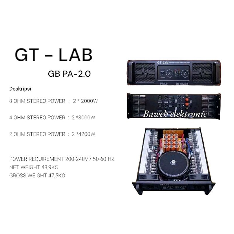 POWER AMPLIFIER GT-LAB GB PA 2.0