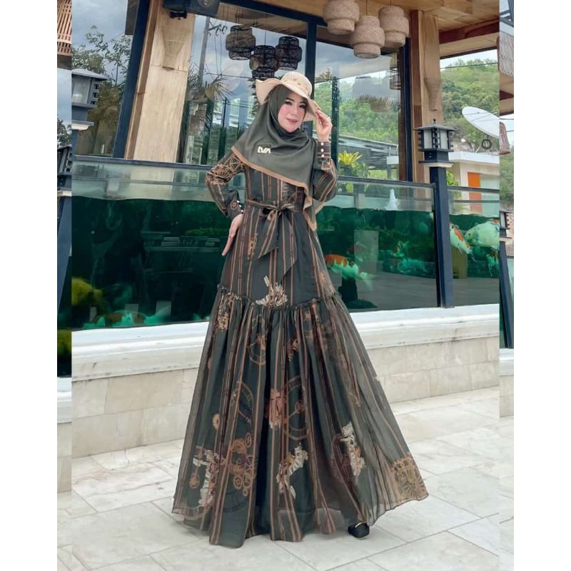 gamis syari lva premium set scarf