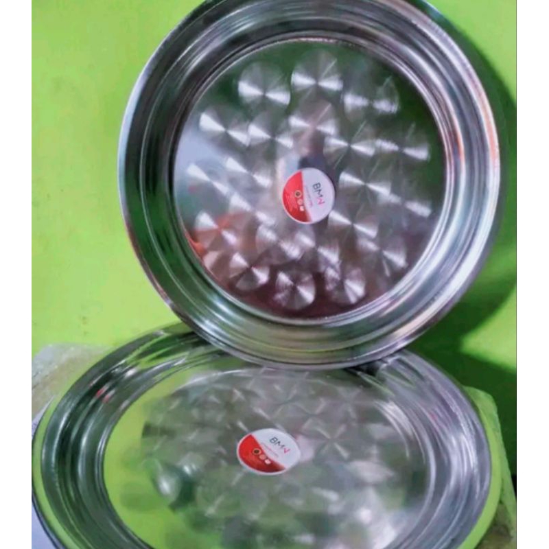 NAMPAN BULAT STAINLESS 30 40 50 CM/BAKI TEMPAT SAJI MAKANAN/NAMPAN STAINLESS STEEL