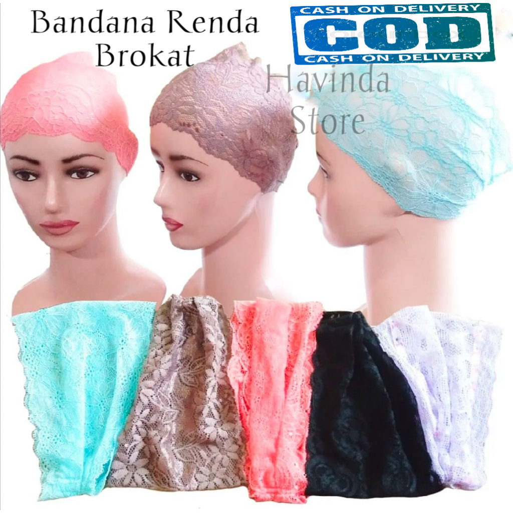 3 PICS Ciput Bandana Brokat / Inner Dalaman Brokat Renda / Ciput Dalaman Brokat