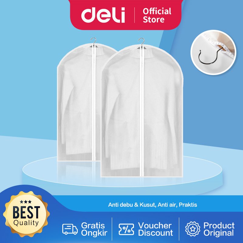 Vusign Plastik Baju Gantung / Cover Jas Retsleting Anti Cipratan Air Transparan VS63X
