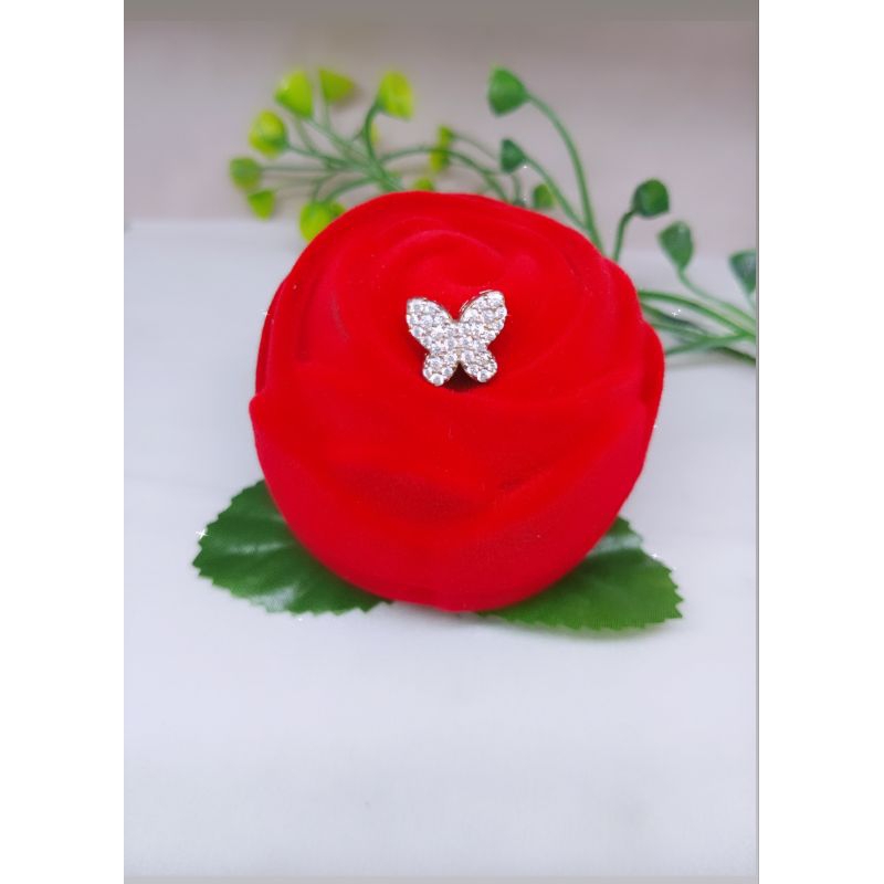 Liontin kupu kupu mata /perak asli 925 lapis mas murni