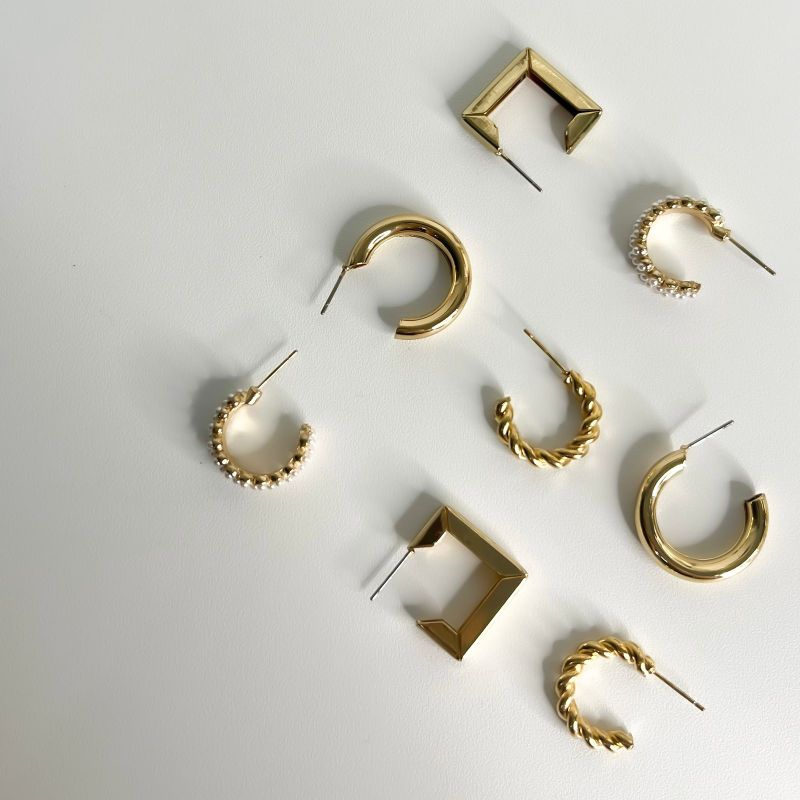 anting minimalis gold plated S925