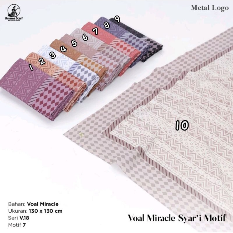 jilbab voal syari -Voal miracle syari motif LC by Umama