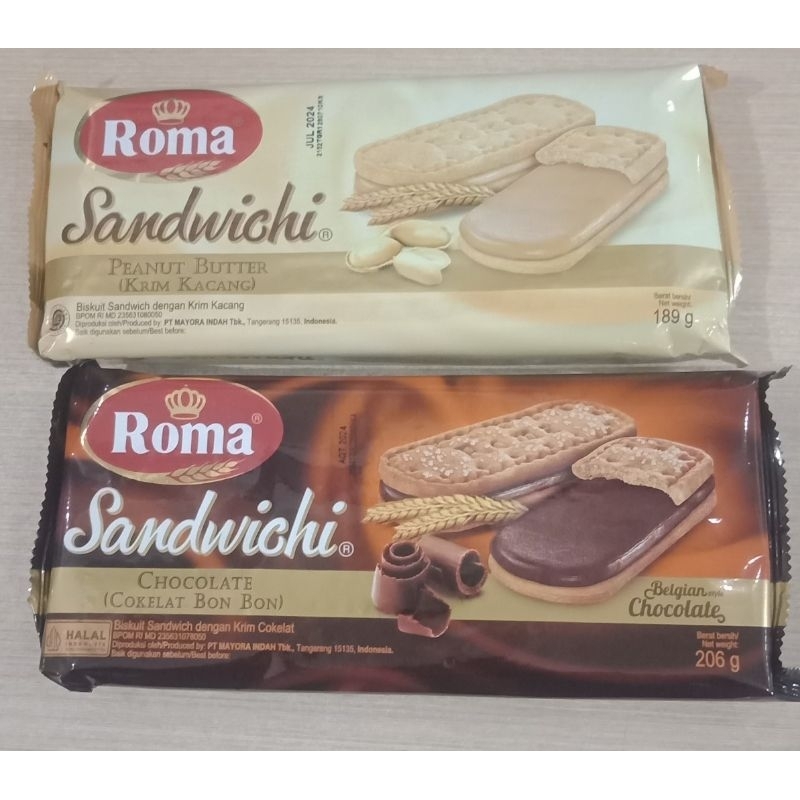 

Roma Sandwich Coklat || Roma Sandwich Kacang 189 gram