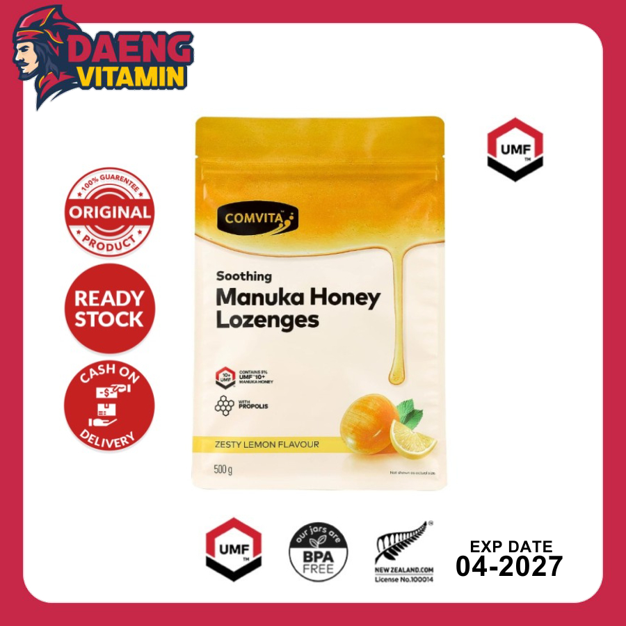 

Permen Madu Comvita Soothing Manuka Honey Lozenges UMF 10+ With Propolis Lemon