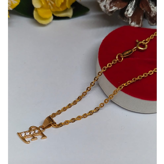 Tiara Jaya #Kalung Anak Emas Holo Fancy Plus Liontin Aneka Corak Permata Putih Emas ASLI 700 70%"