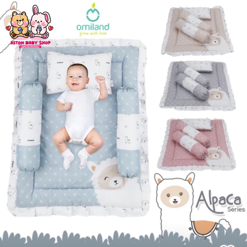 Omiland Matras Bayi Alpaca Series Kasur Bayi + Bantal Guling + Selimut - Set Tempat Tidur Bayi