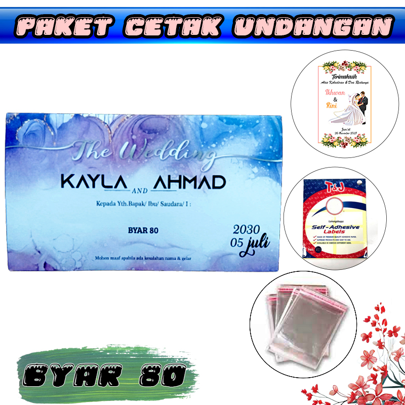 Paket Cetak Blangko Undangan atau Kertas Undangan Pernikahan atau Khitan BYAR 80 NEW DESIGN 2023