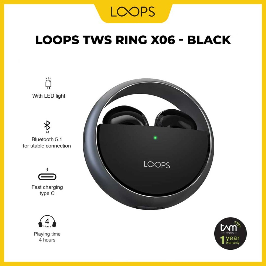Loops TWS Ring X06 tws bluetooth - Black