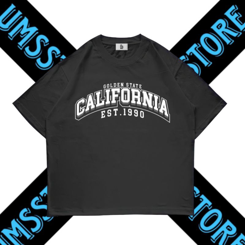 UMSSTORE | KAOS BAJU CALIFORNIA STATE | T-SHIRTS HITAM VINTAGE | COTTON COMBED | BOTLEG | RAP TEE | 