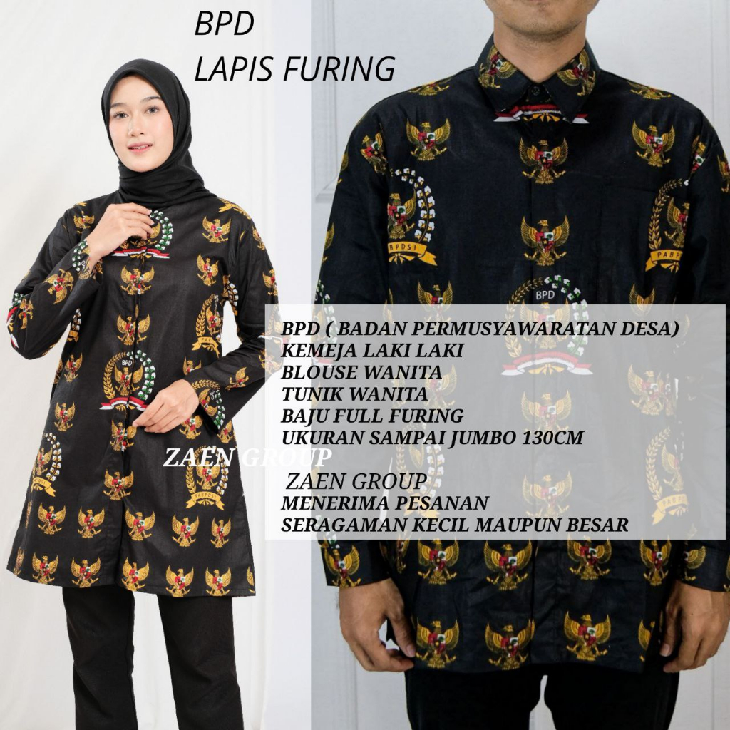BPD PABPDSI lapis furing bahan/baju jadi/ laki laki /wanita /kemeja/blus/tunik( Badan Permusyawarata