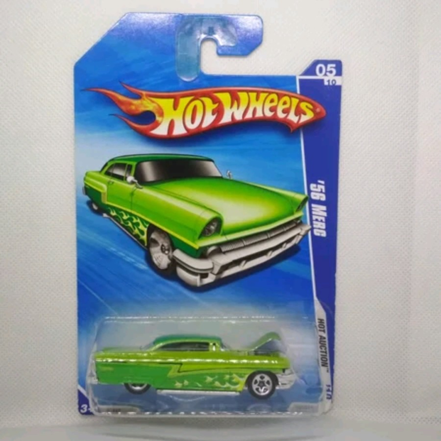 hot wheels hot auction 56 merc hijau open hood NUSEL