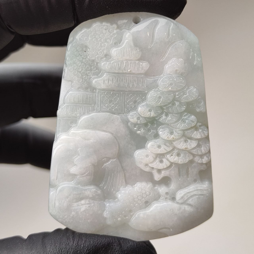 LIONTIN BATU GIOK ASLI BURMA NATURAL JADEITE JADE TYPE A BERSERTIFIKAT