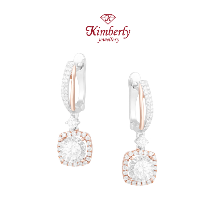 Anting Berlian Solitaire Sertifikat GIA KER1013061 -Kimberly Jewellery