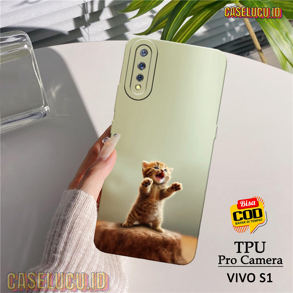 Casing Hp Vivo S1 Terbaru - Fashion Case Kucing - Case Vivo S1 - Soft Case Hp Vivo S1 - Kesing Hp - 