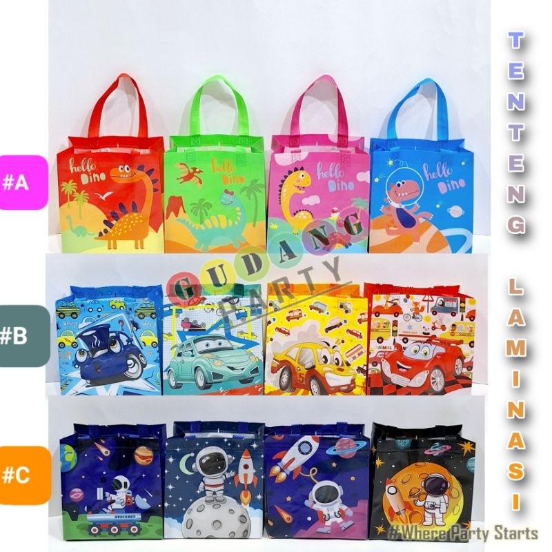 

Spunbond Tenteng Laminasi /Tas Ultah/Goody Bag/Tas Souvenir/Tas Bingkisan