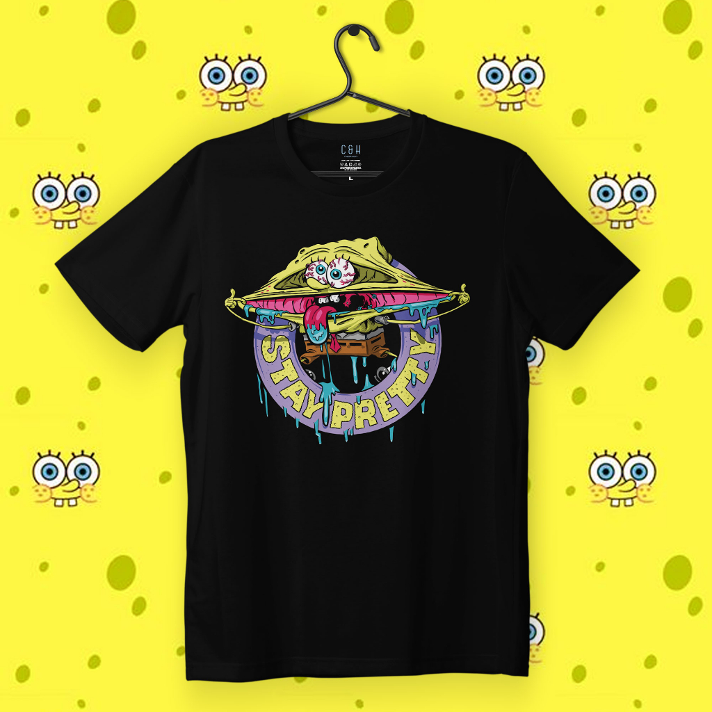 KAOS KARTUN SPONGEBOB | KAOS DISTRO PRIA WANITA ORI BY C&H | CHSPB 02