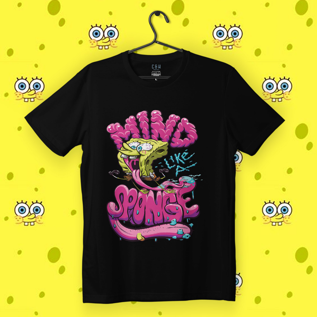 KAOS KARTUN SPONGEBOB | KAOS DISTRO PRIA WANITA ORI BY C&H | CHSPB 03
