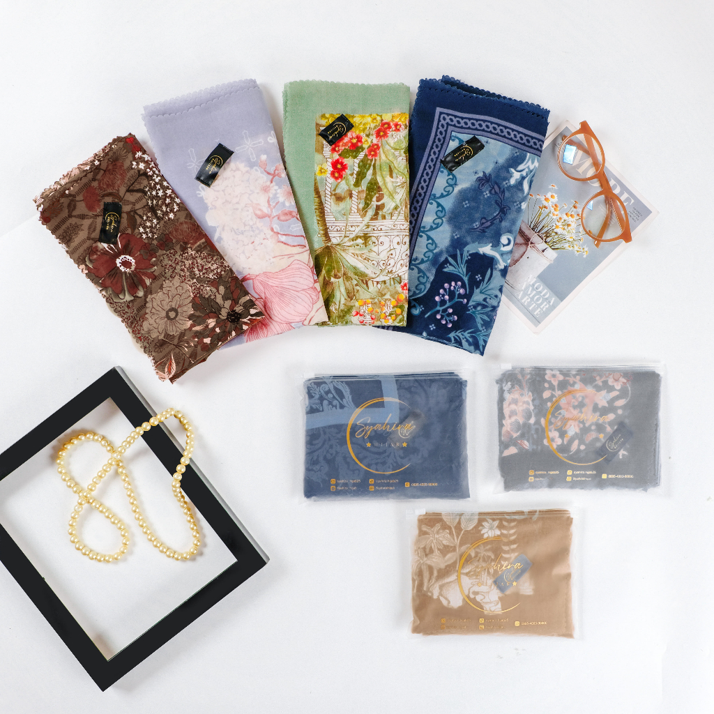 Syahira Kerudung Segiempat Printing Isi 3 Special Bundling - Jilbab Segiempat Motif Voal Paris Premi