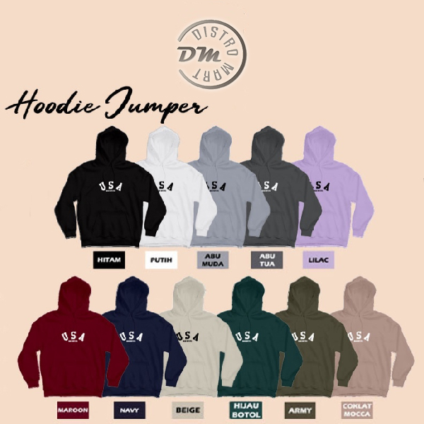 Sweater / Jaket Polos Hoodie USA Redrock Pria & Wanita Size M-XXL