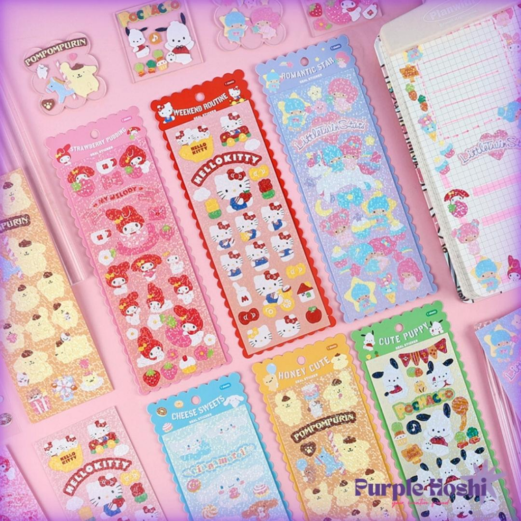 

Purple Hoshi Sticker 1 Lembar Hello Kitty & Friends Cute Funny Cartoon Stiker Buku Jurnal Scrapbook PHS001