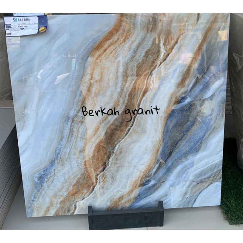 Granit lantai merk Savona Aquatic blue 80x80 Grade AAA