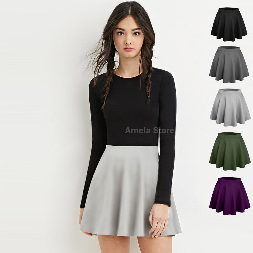 ARNELA Rok Korea Mini Skirt Korea Kasual Rok Olahraga Gym Senam Tenis