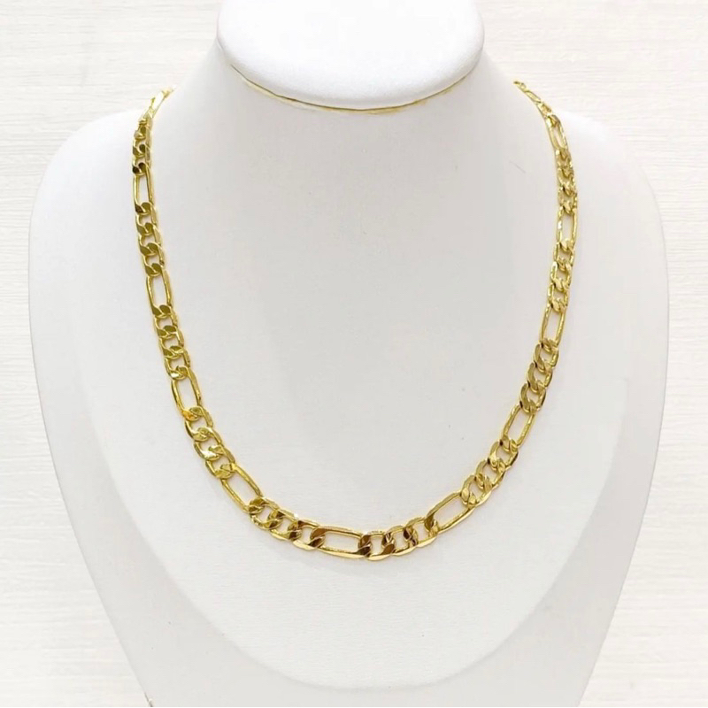 Kalung gold rantai figaro besar polos mirip emas
