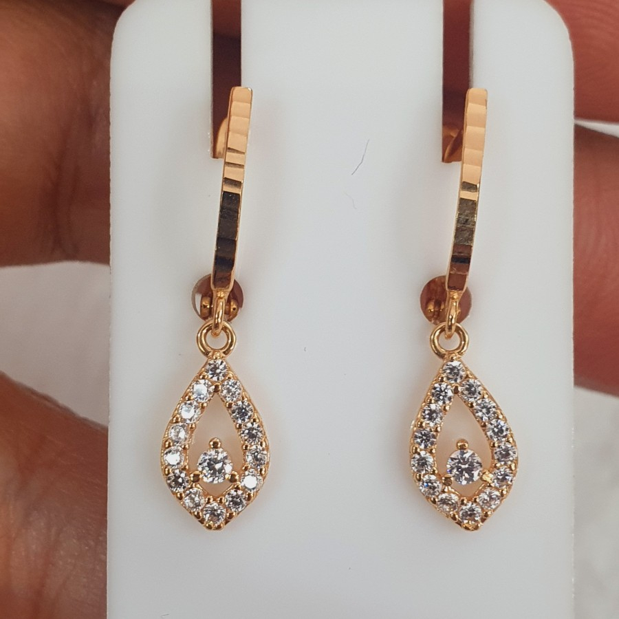 anting klep tetes mata ad variasi panjang emas 70% 700 70 %