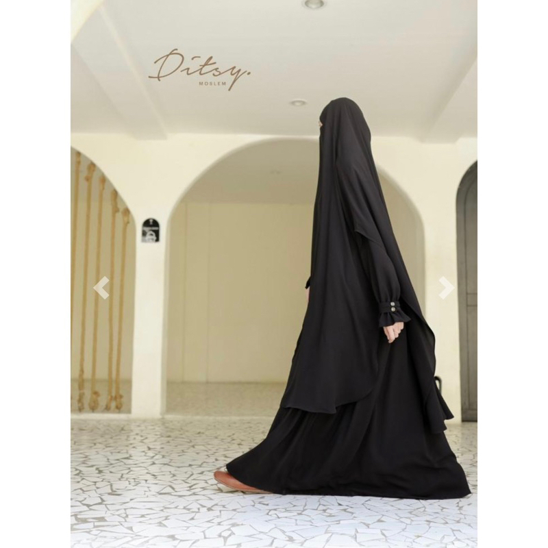 Laerina Black XS Ditsy Gamis Mazen Ditsy Moslem Laerina Edisi September