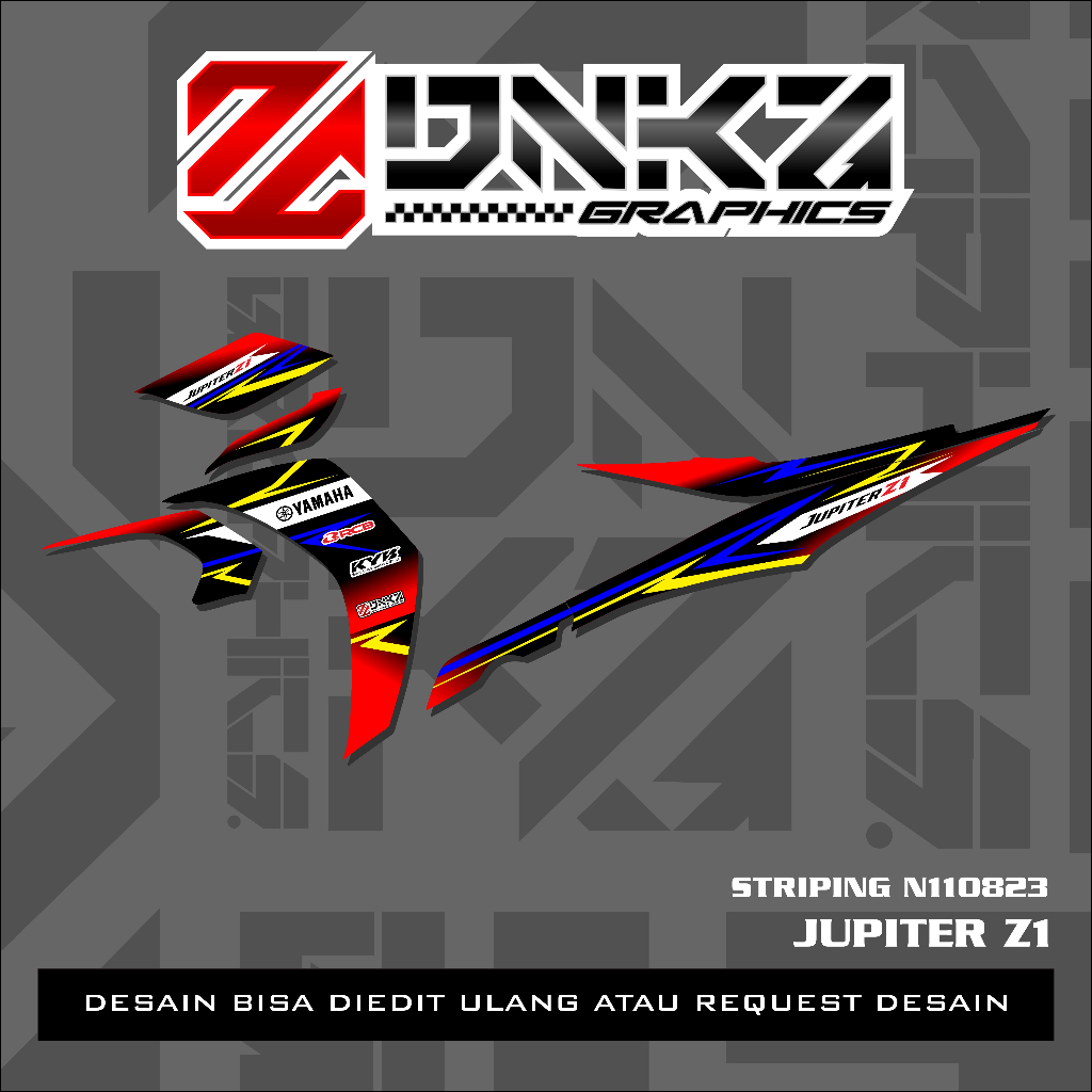 Stiker Jupiter Z1 Lagenda 115Z Jupiter RC Decal Striping Jupiter Z1 Premium Racing N110823 DNKZ