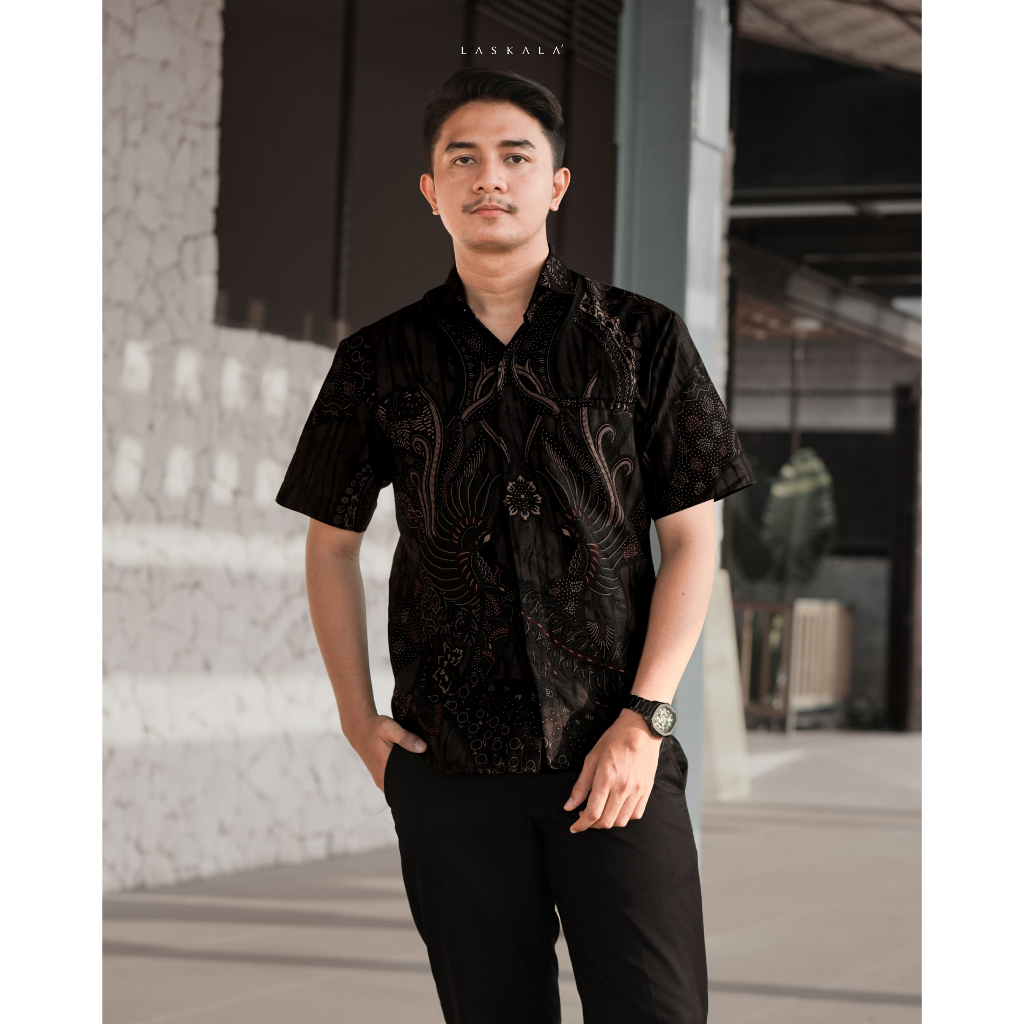 Laskala Batik Premium Tama Kemeja Batik Pria Slimfit Lengan Pendek
