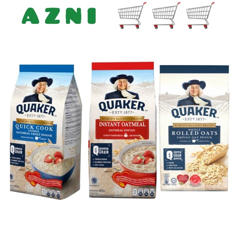 

Quaker Oatmeal 800 Gr - Instan/ Quick Cook/ Rolled Oat/ All Varian