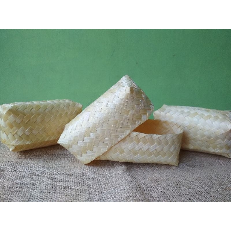 besek bambu natural persegi panjang tempat aksesoris souvenir kecil